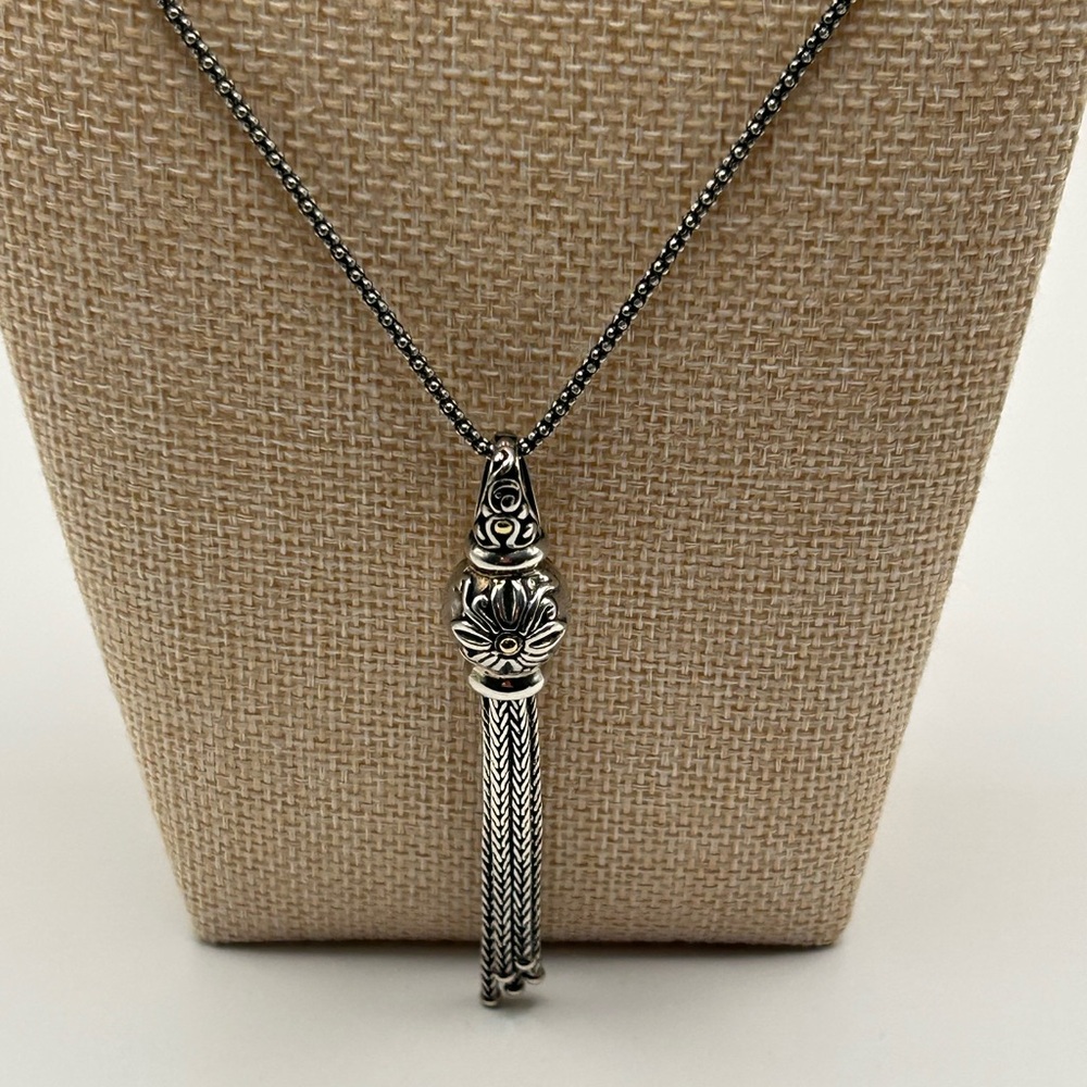 Italian Silver 18k Tassel Necklace